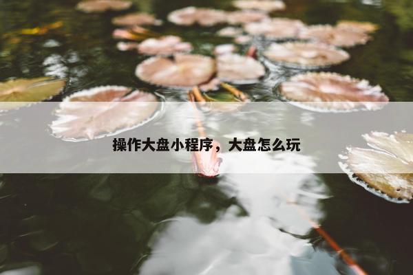 操作大盘小程序，大盘怎么玩