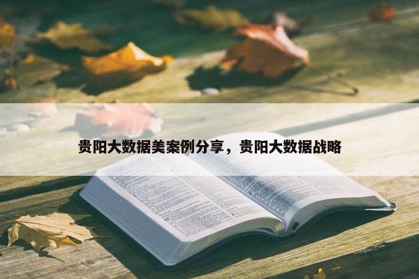 贵阳大数据美案例分享，贵阳大数据战略