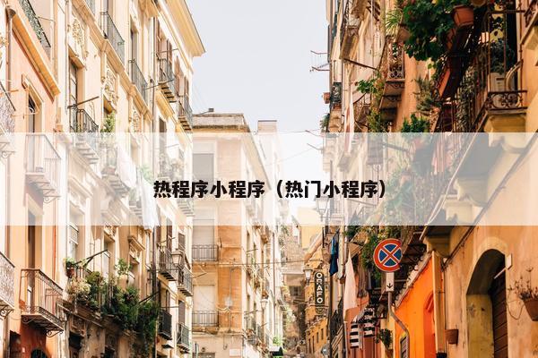 热程序小程序（热门小程序）