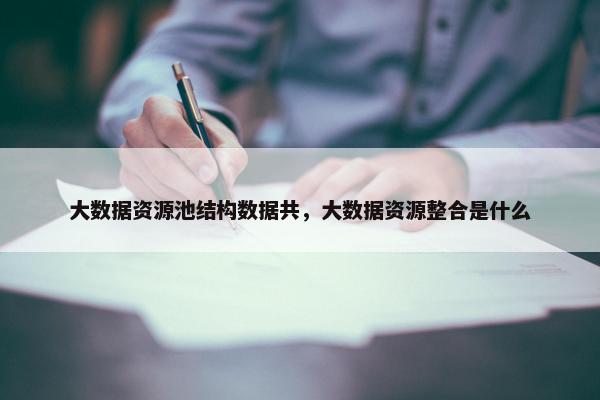 大数据资源池结构数据共，大数据资源整合是什么