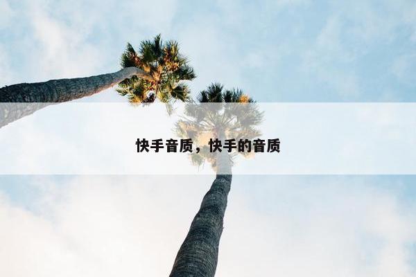 快手音质，快手的音质