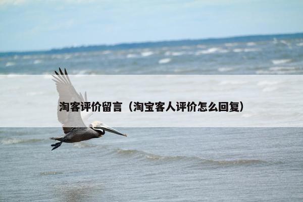 淘客评价留言（淘宝客人评价怎么回复）
