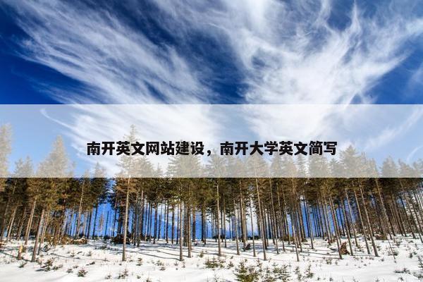 南开英文网站建设，南开大学英文简写