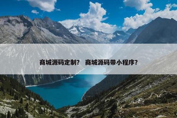 商城源码定制？ 商城源码带小程序？