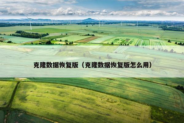 克隆数据恢复版（克隆数据恢复版怎么用）