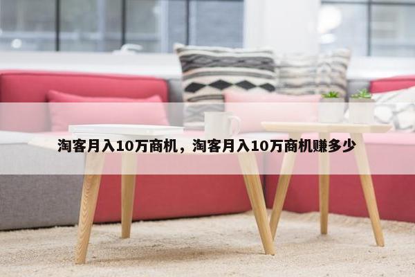 淘客月入10万商机，淘客月入10万商机赚多少