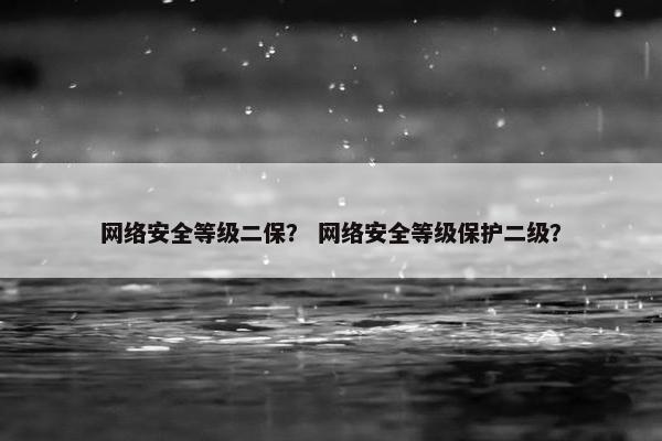 网络安全等级二保？ 网络安全等级保护二级？