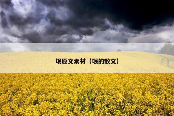 氓原文素材（氓的散文）