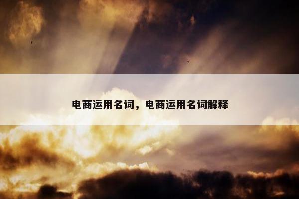 电商运用名词，电商运用名词解释