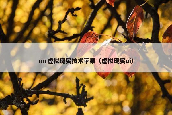 mr虚拟现实技术苹果（虚拟现实ui）