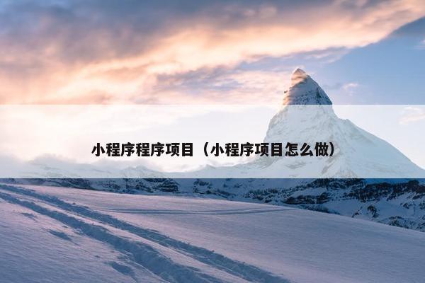 小程序程序项目（小程序项目怎么做）
