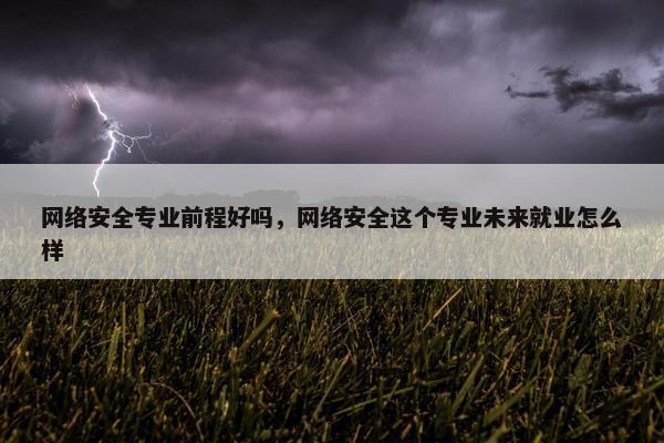 网络安全专业前程好吗，网络安全这个专业未来就业怎么样
