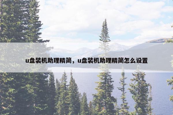 u盘装机助理精简，u盘装机助理精简怎么设置