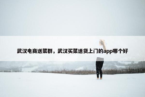 武汉电商送菜群，武汉买菜送货上门的app哪个好