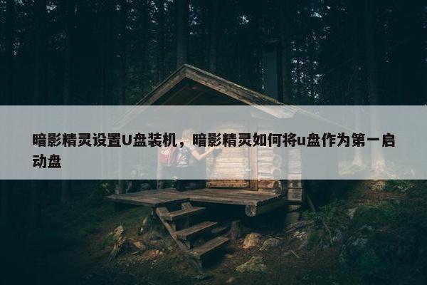暗影精灵设置U盘装机，暗影精灵如何将u盘作为第一启动盘