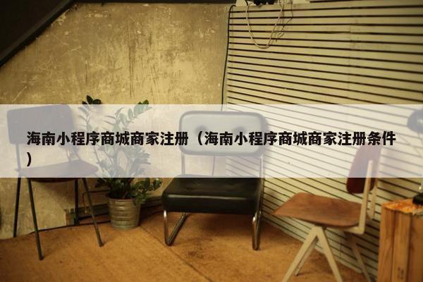 海南小程序商城商家注册（海南小程序商城商家注册条件）