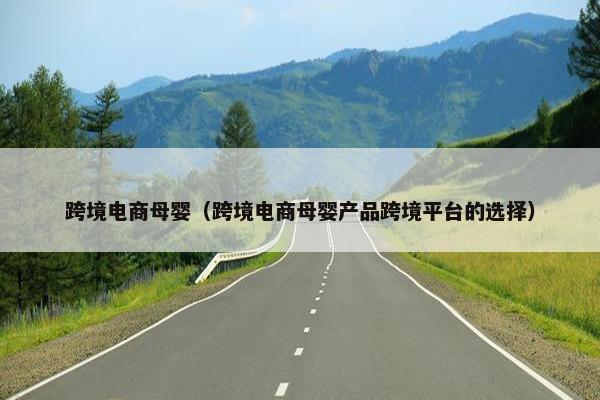跨境电商母婴（跨境电商母婴产品跨境平台的选择）