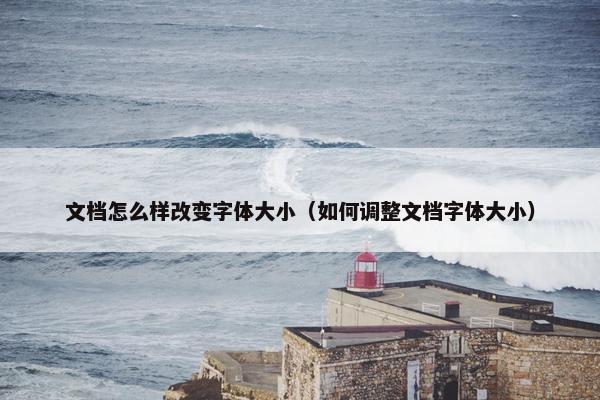 文档怎么样改变字体大小（如何调整文档字体大小）