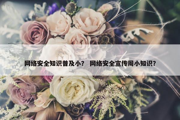 网络安全知识普及小？ 网络安全宣传周小知识？