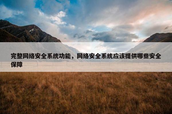 完整网络安全系统功能，网络安全系统应该提供哪些安全保障