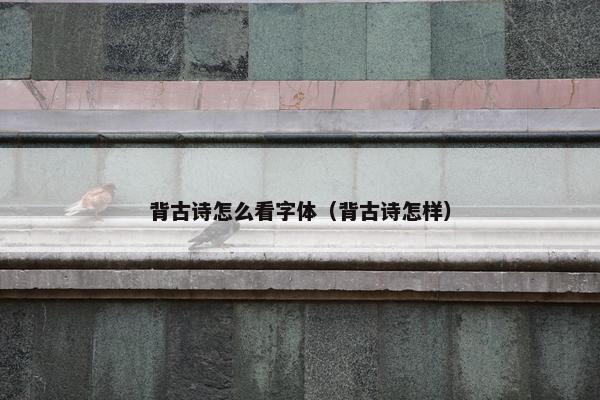 背古诗怎么看字体（背古诗怎样）