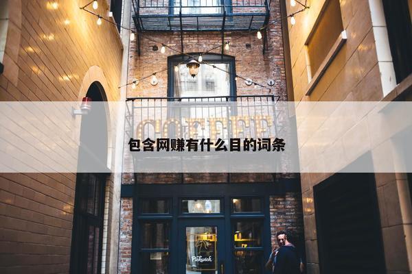 包含网赚有什么目的词条