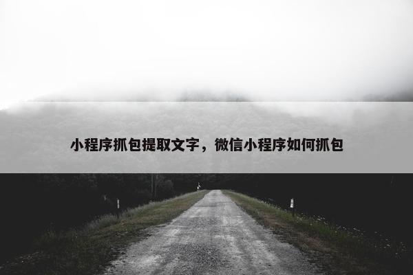 小程序抓包提取文字，微信小程序如何抓包