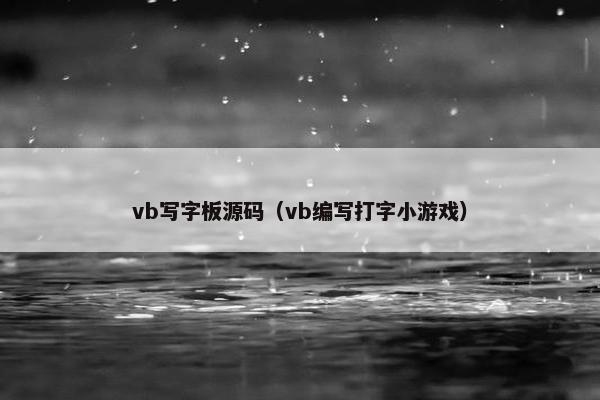 vb写字板源码（vb编写打字小游戏）