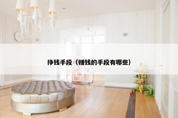 挣钱手段（赚钱的手段有哪些）