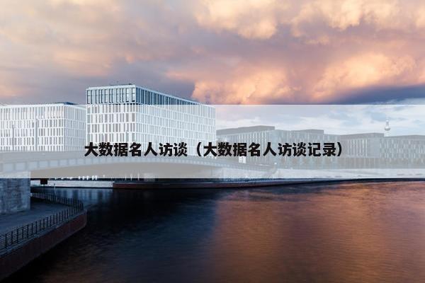 大数据名人访谈（大数据名人访谈记录）
