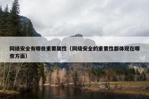 网络安全有哪些重要属性（网络安全的重要性都体现在哪些方面）