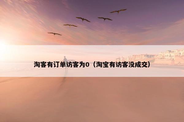 淘客有订单访客为0（淘宝有访客没成交）