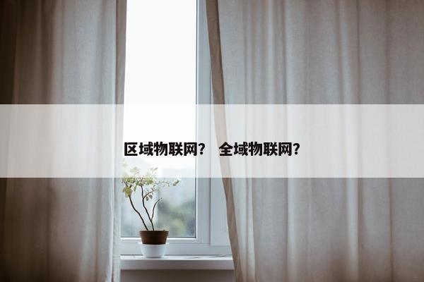 区域物联网？ 全域物联网？