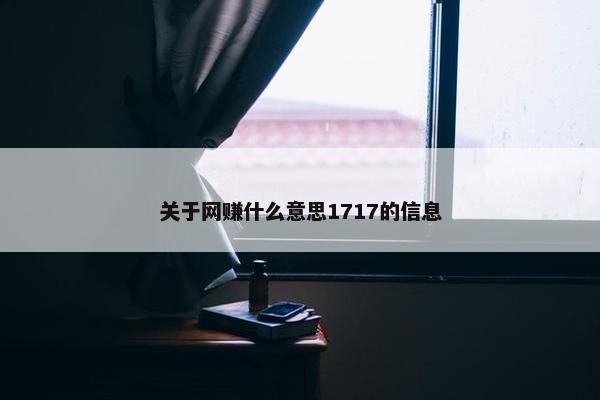 关于网赚什么意思1717的信息