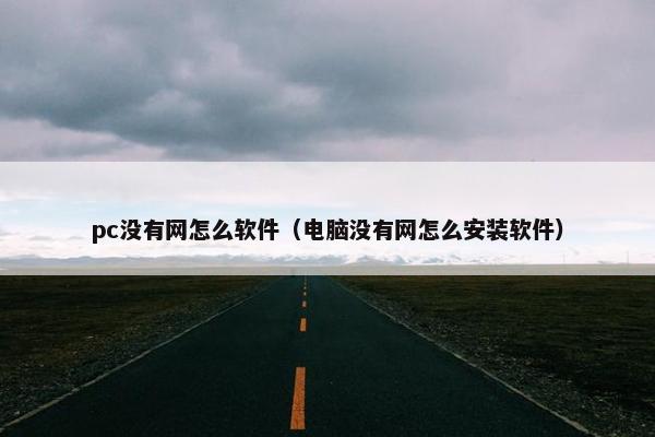 pc没有网怎么软件（电脑没有网怎么安装软件）