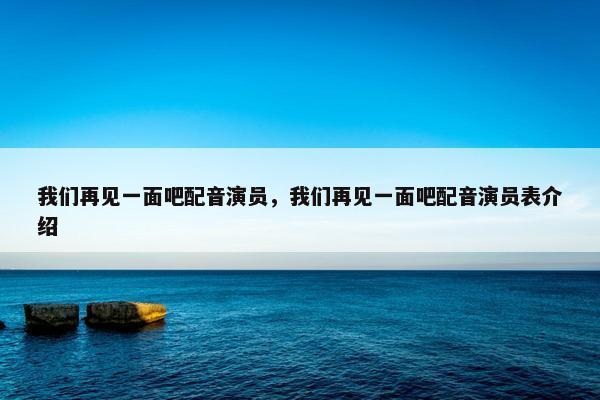 我们再见一面吧配音演员，我们再见一面吧配音演员表介绍