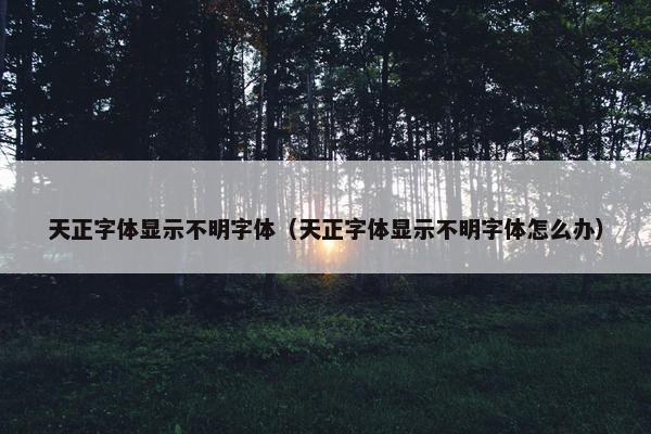 天正字体显示不明字体（天正字体显示不明字体怎么办）