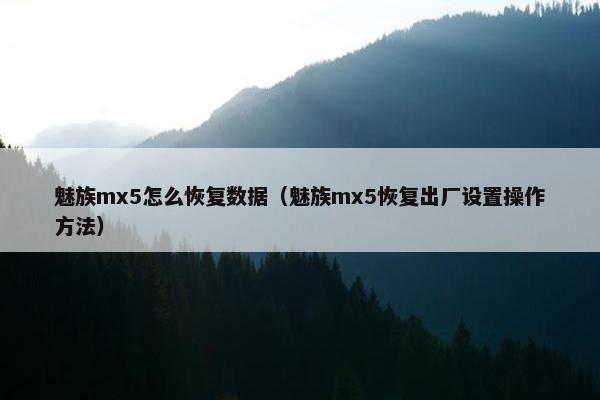 魅族mx5怎么恢复数据（魅族mx5恢复出厂设置操作方法）
