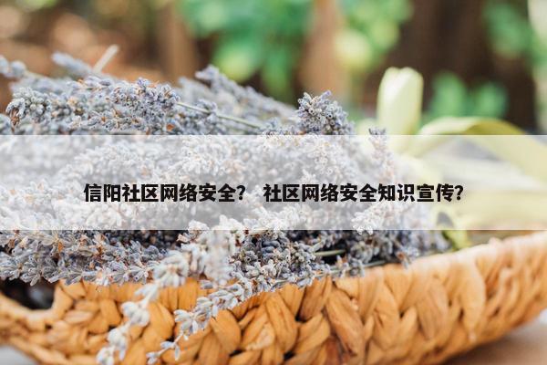 信阳社区网络安全？ 社区网络安全知识宣传？