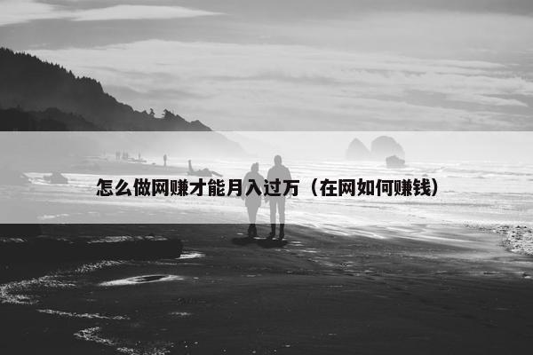 怎么做网赚才能月入过万（在网如何赚钱）