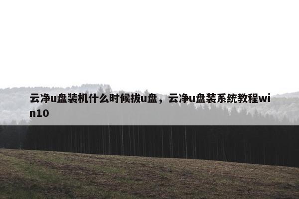 云净u盘装机什么时候拔u盘，云净u盘装系统教程win10