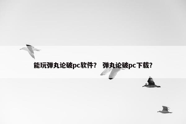 能玩弹丸论破pc软件？ 弹丸论破pc下载？