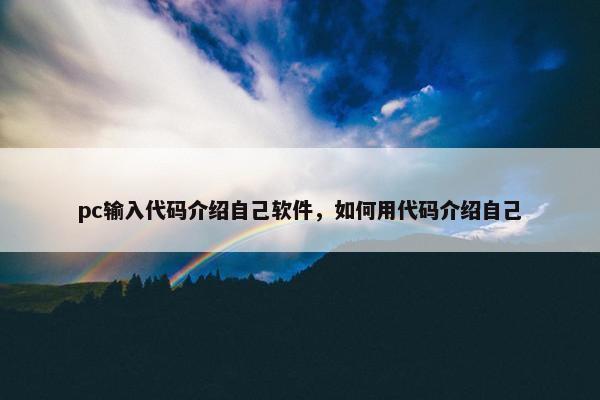 pc输入代码介绍自己软件，如何用代码介绍自己
