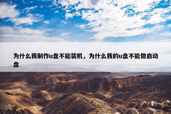 为什么我制作u盘不能装机，为什么我的u盘不能做启动盘