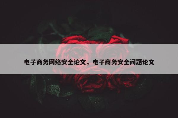 电子商务网络安全论文，电子商务安全问题论文