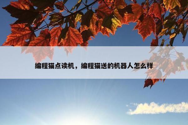 编程猫点读机，编程猫送的机器人怎么样