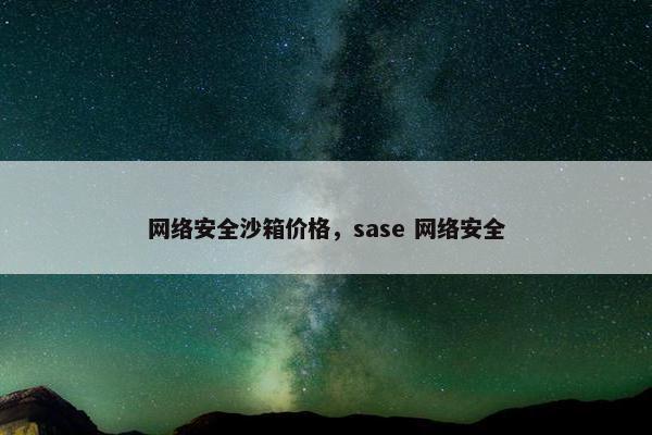 网络安全沙箱价格，sase 网络安全