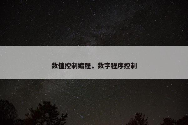 数值控制编程，数字程序控制
