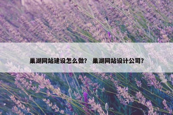 巢湖网站建设怎么做？ 巢湖网站设计公司？