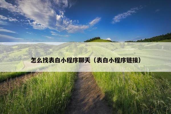 怎么找表白小程序聊天（表白小程序链接）